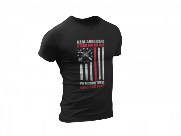 Real Americans Stand for the Flag Tee_Black
